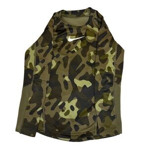 NIKE Boys Dri‑FIT Base Layer Shirt S Camo Compression Athletic Sports Top